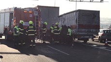 Tragická nehoda na Praském okruhu  nákupního Centra erný Most. (24.11.2020)