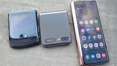 Motorola Razr 5G, Samsung Galaxy Z Flip 5G a Galaxy Z Fold 2