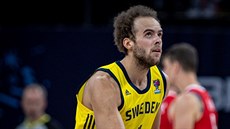 védský basketbalista Denzel Andersson se raduje.