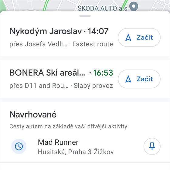 Novinky v Google Mapch