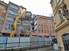Demolice budovy bvalho policejnho editelstv v karlovarsk ulici I. P....