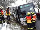 Následky jedné z nehod, u kterých museli hasii v Olomouckém kraji zasahovat...