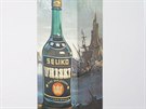 Archivní krabice s lahví tíleté whisky King Barley ze 70. let, je se vyrábla...