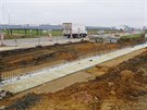 Výstavba obchvatu Otrokovic, který bude souástí dálnice D55. Snímek je z...