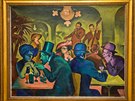 Obraz od Bohumila Kubi�ty Kav�rna z roku 1910 je sou��st� st�l� expozice Minul�...