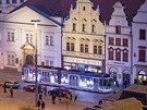 Od nedle jezdí v Plzni vánon nazdobená tramvaj. (29. 11. 2020)