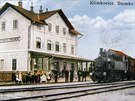 Klimkovice s parním vlakem na dobové pohlednici, cca 1912 GPS: 49.7833889N,...