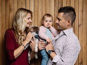 Lucie �afá�ová, Tomá� Plekanec a jejich ro�ní dcera Leontýna