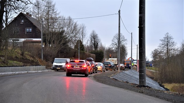 Silnice v Oldichov v Hjch u je opt prjezdn.