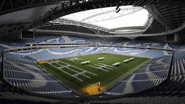 Jeden ze stadionů v katarském Dauhá, kde se bude hrát v roce 2022 fotbalové mistrovství světa.