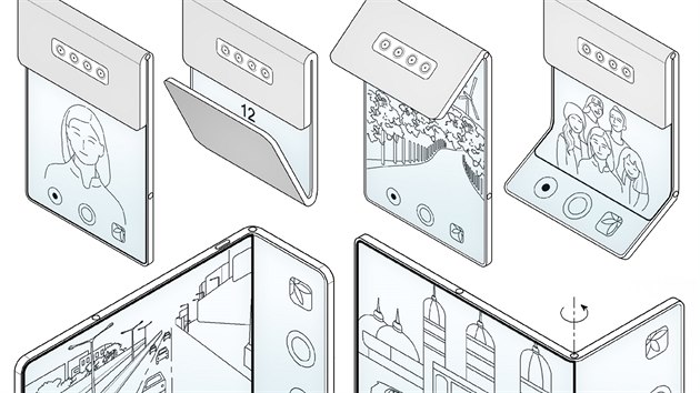 Patent Samsungu na skldac smartphone se dvma klouby