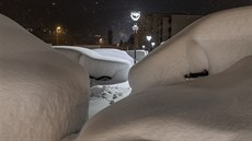 Sníh ve Svatém Moici ve výcarsku. (5. prosince 2020)