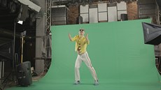 Zp�vák Fredy p�i natá�ení klipu