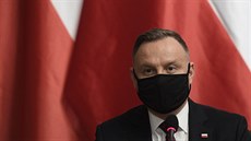 Polský prezident Andrzej Duda vystoupil na tiskové konferenci po setkání s...