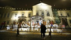 Vánoční betlém na Dominikánském náměstí v Brně. (27. listopadu 2020)
