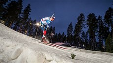 Michal Kr�má� ve sprintu v Kontiolahti.