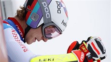výcarský lya Marco Odermatt na startu 2. kola obího slalomu v Santa...