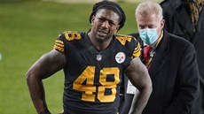 Bud Dupree z Pittsburgh Steelers se zranil v zápase s Baltimore Ravens.