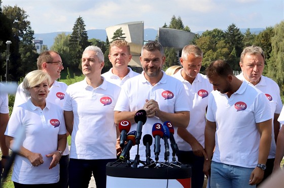Slovenský expremiér Peter Pellegrini se leny své nové strany Hlas-SD. Peter...