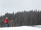 Kurz instruktor lyování na sjezdovce na Pomezních boudách v Krkonoích. (16....