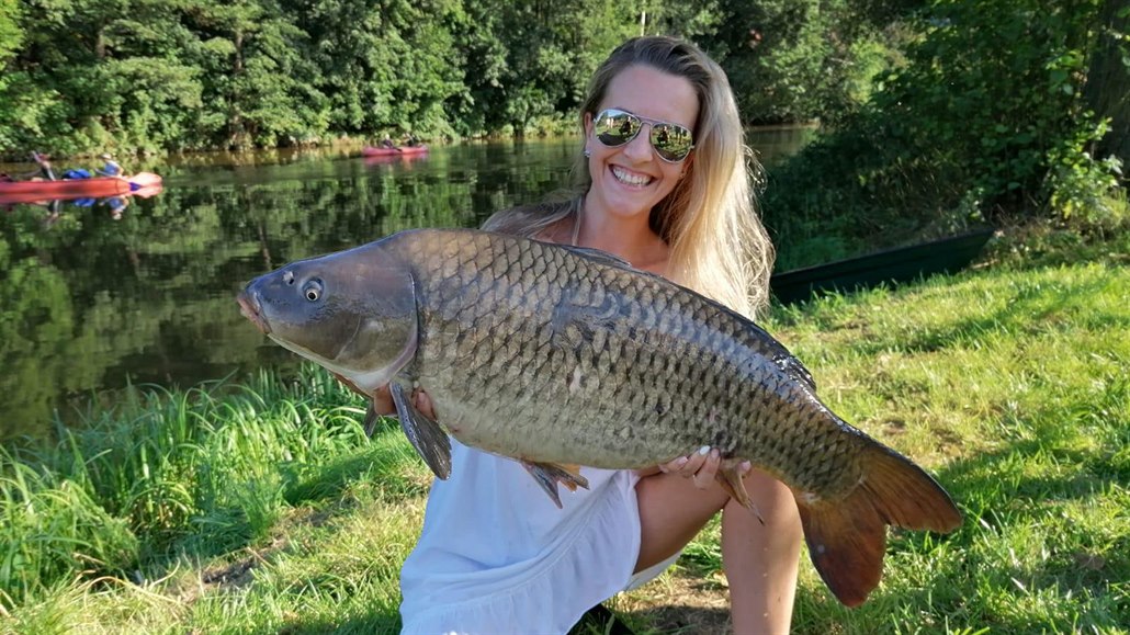 Trofej ze Sázavy. íní kapry adí Lucie pi rybolovu mezi své nejoblíbenjí...