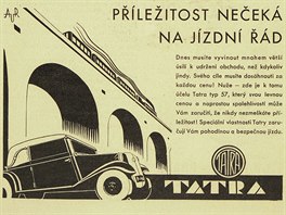 Reklamy automobilky Tatra z asopis z doby první republiky