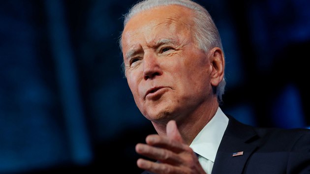 Joe Biden pi projevu pot, co ho sbor volitel oficiln potvrdil 46. prezidentem USA. (14. prosince 2020)