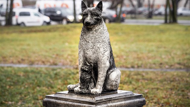 V estonskm Tallinnu vztyili sochu psho tulka Zorika, nkterm tamnm obyvatelm toti chyb. (16. prosince 2020)