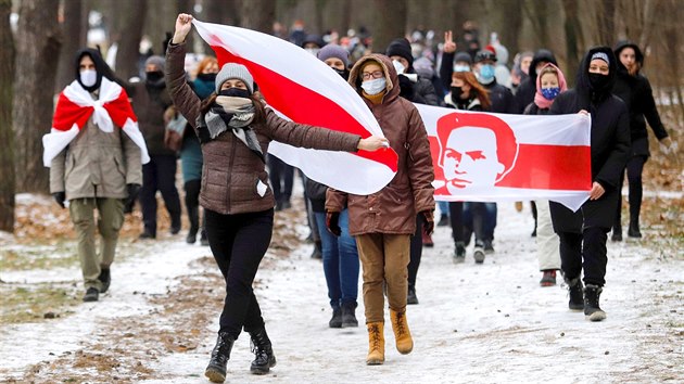 V Bělorusku stále pokračují protesty proti výsledkům prezidentských voleb. Snímek z hlavního města Minsku je ze 13. prosince 2020.