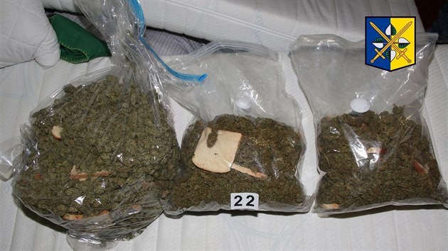 Policist v byt v Luhaovicch zajistili pes pt kilogram marihuany.