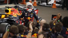 Max Verstappen z Red Bullu v cíli Velké ceny Abú Zabí.