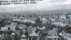 Historické výhled z Černé věže severním směrem.