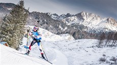 Elika Teplá ve sprintu v Hochfilzenu.