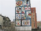 Polsko-eský murál pipomíná tyicáté výroí vzniku hnutí Solidarita v Polsku.