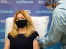 Slovenská prezidentka Zuzana aputová se nechává okovat vakcínou proti...