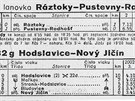 Jízdní ád trati Hostaovice (Hodslavice) - Nový Jiín  z roku 1951