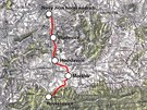 Mapa trati Hostaovice - Nový Jiín horní nádraí