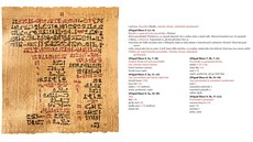 Publikace Ebersv lékaský papyrus odpovídá pvodnímu obsahu také graficky ...