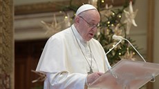 Papež František v bazilice svatého Petra ve Vatikánu  přednáší tradiční...