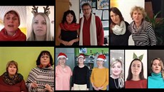 Učitelé z českotřebovské základní školy nazpívali vánoční přání.
