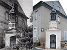 Srovnn stavu stav kaple svatho Florina v Lutn na Olomoucku v 80. letech...