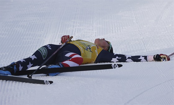 Jessie Digginsová po vítzství na volné desítce ve tvrté etap Tour de Ski v...