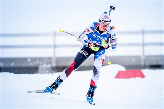 Markéta Davidová ve sprintu v Oberhofu.