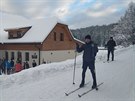Mnoho turist vyrazilo v sobotu i na Modravu. (9. ledna 2021)