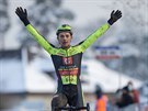 Michael Boro se raduje z vítzství na cyklokrosovém mistrovství republiky v...