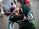 Karla tpánová v cíli cyklokrosového mistrovství republiky v Jabkenicích