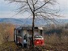 Tramvaj mla slouit jako zzem pro vzkumnky bdajc na jednom z...