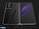 Koncept Samsungu Galaxy Z Fold 3 5G s dotykovým perem S Pen