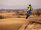 eský motocyklista Martin Michek ve druhé etap Rallye Dakar