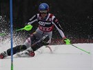 Petra Vlhová na trati slalomu v Záhebu